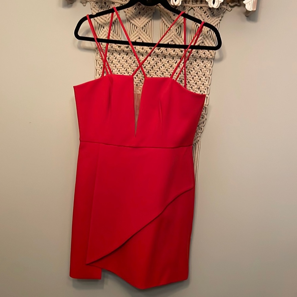 BCBGMaxAzria Curry Red Mini Cocktail Dress